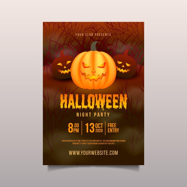 Реалистичный шаблон плаката Хэллоуин