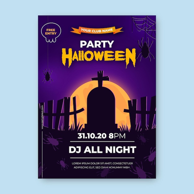 Free vector realistic halloween party poster