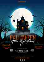 Free vector realistic halloween party poster