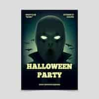 Free vector realistic halloween party poster