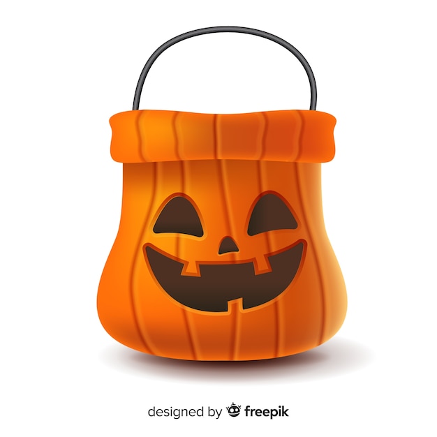 Free vector realistic halloween pumpkin bag