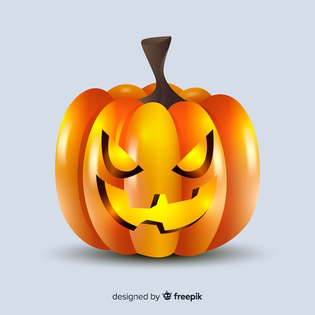 Free vector realistic halloween pumpkin close-up