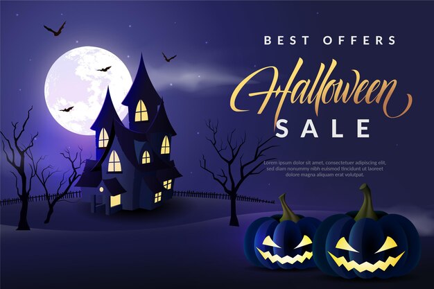 Realistic halloween sale illustration