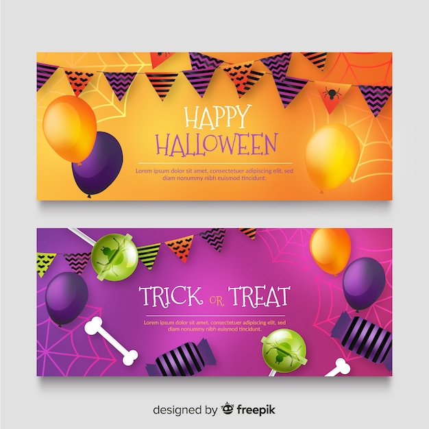 Realistic halloween sale with gradient