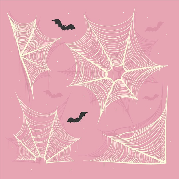 Free vector realistic halloween spider webs collection