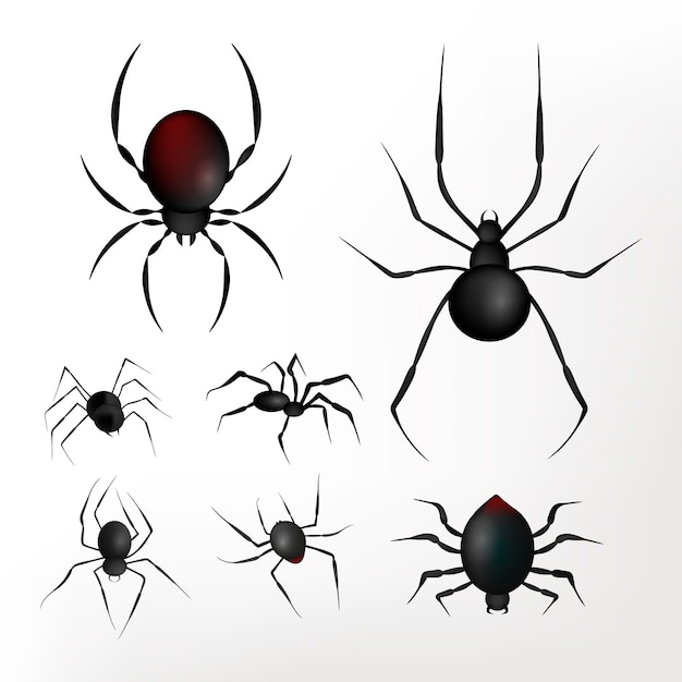 Реалистичный фон хэллоуин пауков