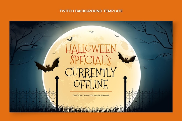 Free vector realistic halloween twitch background