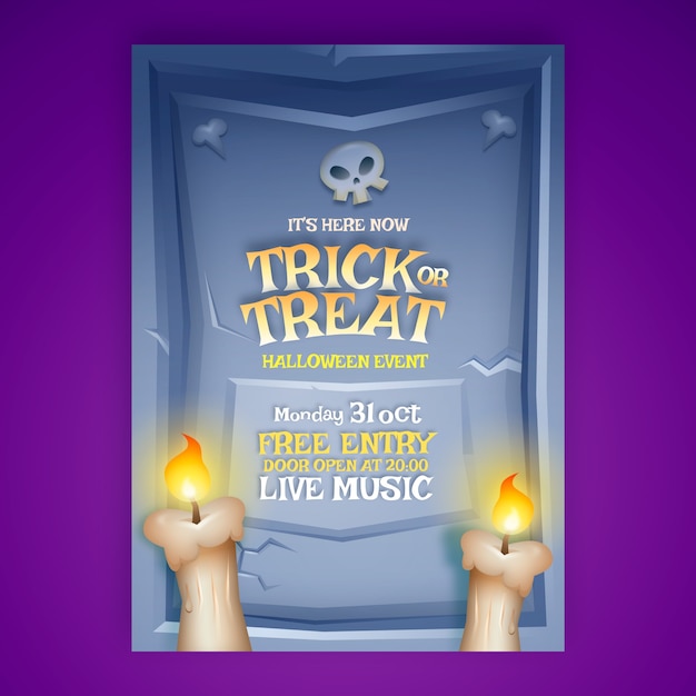 Free vector realistic halloween vertical poster template