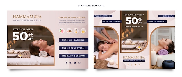 Realistic hammam brochure template