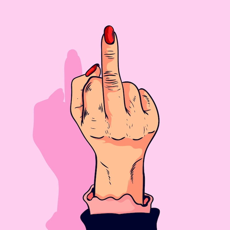 Free Vector realistic hand drawn feminine fuck you symbol