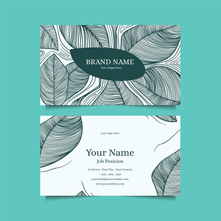 Free Vector realistic hand drawn floral business card template