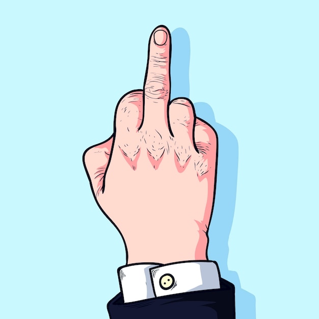 Realistic hand drawn fuck you symbol