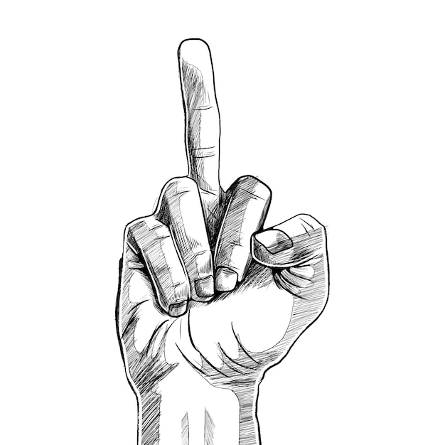 Free vector realistic hand drawn fuck you symbol