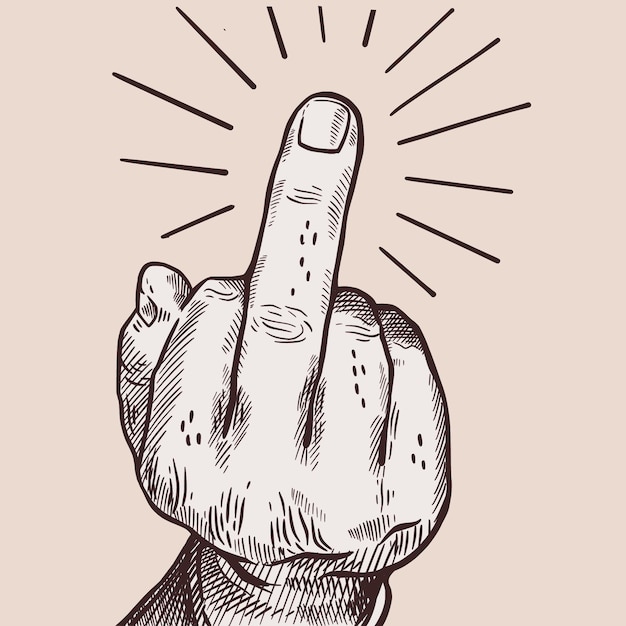 Premium Vector  Realistic hand drawn fuck you symbol