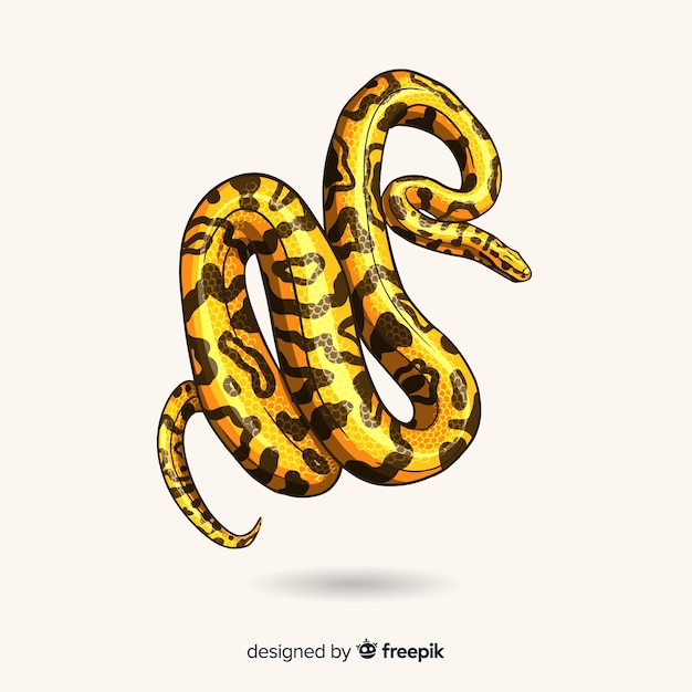 無料ベクター リアルな手描きのヘビの背景