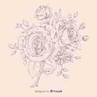 Free vector realistic hand drawn vintage floral bouquet