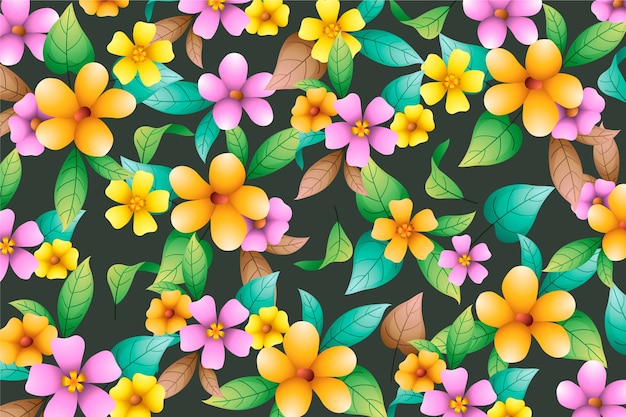 Realistic hand-painted floral background