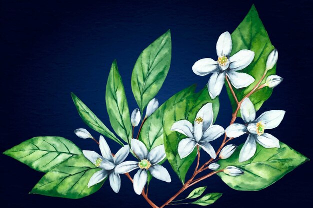 Realistic hand-painted floral background