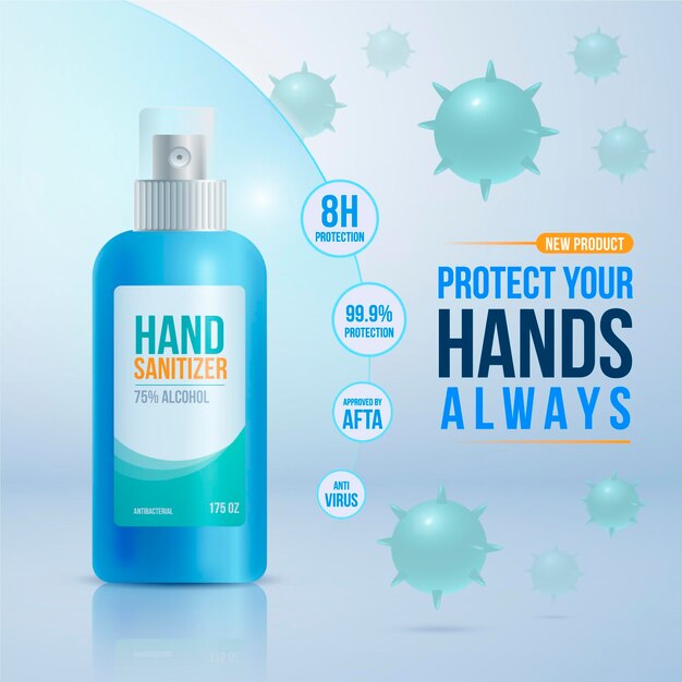 Realistic hand sanitizer ad