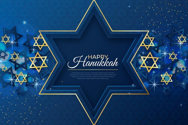 Vettore gratuito sfondo realistico di hanukkah