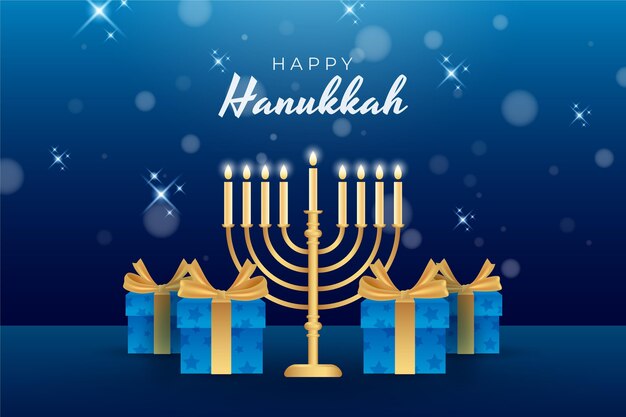 Realistic hanukkah background