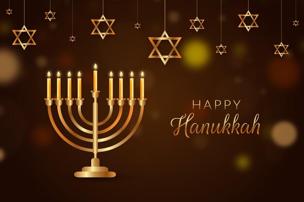 Realistic hanukkah background