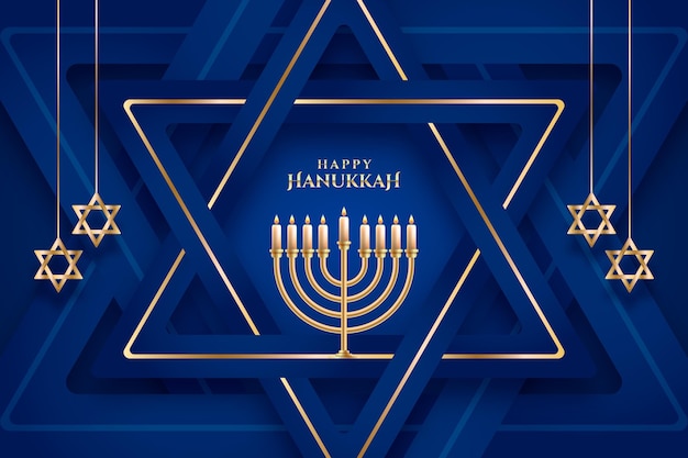 Vettore gratuito sfondo realistico di hanukkah