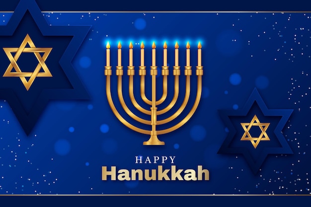 Realistic hanukkah background