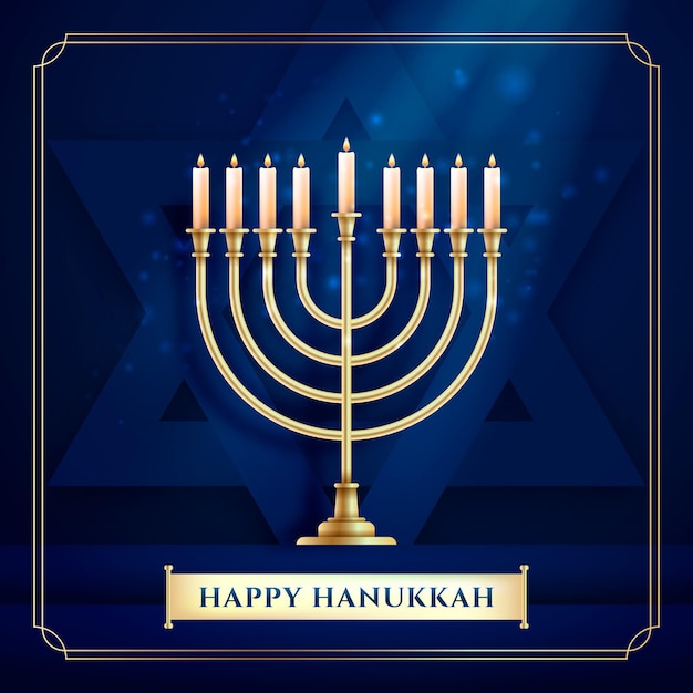 Realistic hanukkah illustration