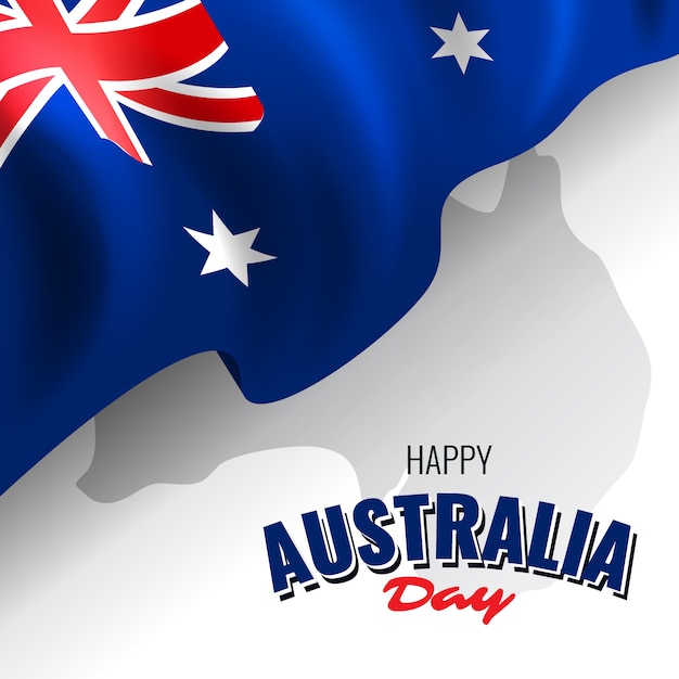 Realistic happy australia day