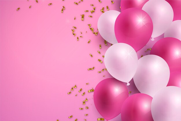 Colorful Birthday Composition With Lovely Style Free Vector