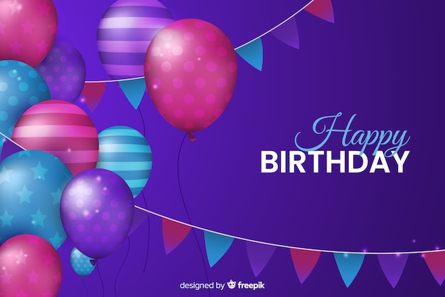 Free vector realistic happy birthday background