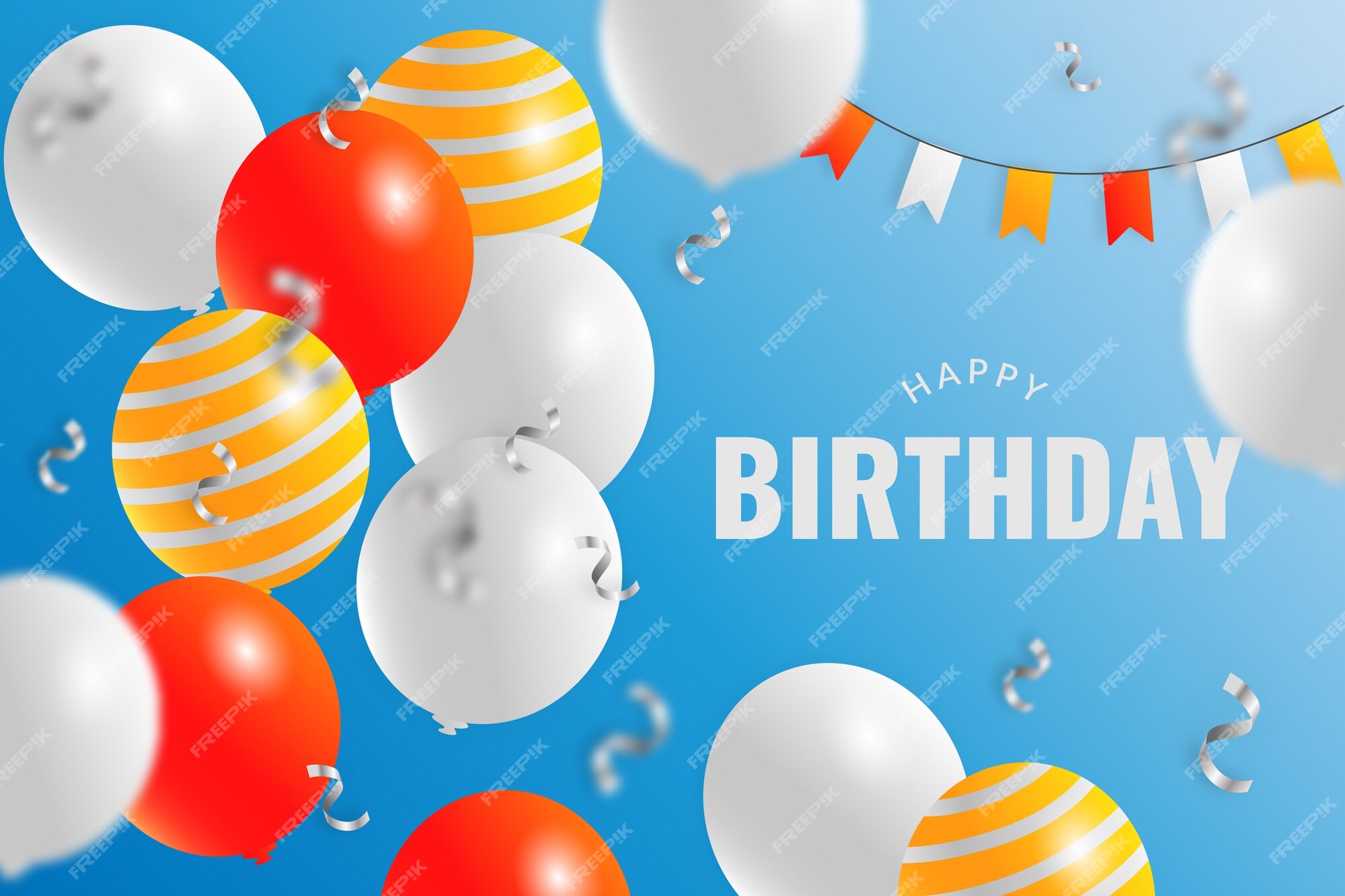 Free Vector | Realistic happy birthday background