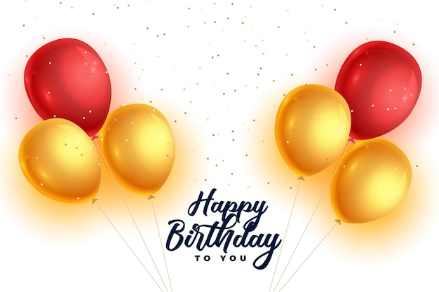 Realistic happy birthday balloons background