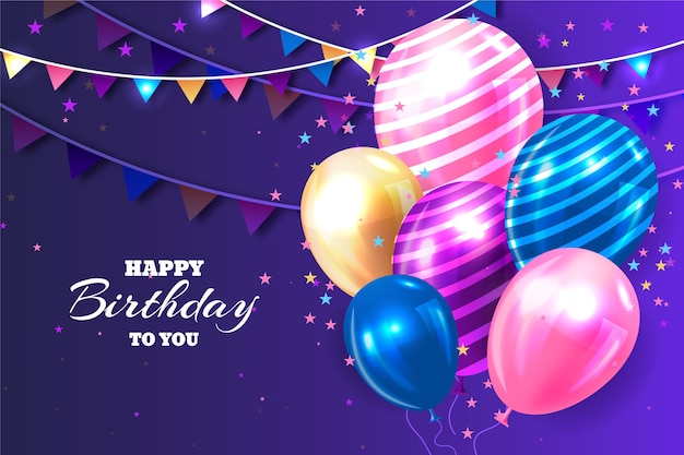 Free vector realistic happy birthday to you background