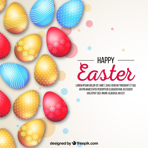 Realistic happy easter day background