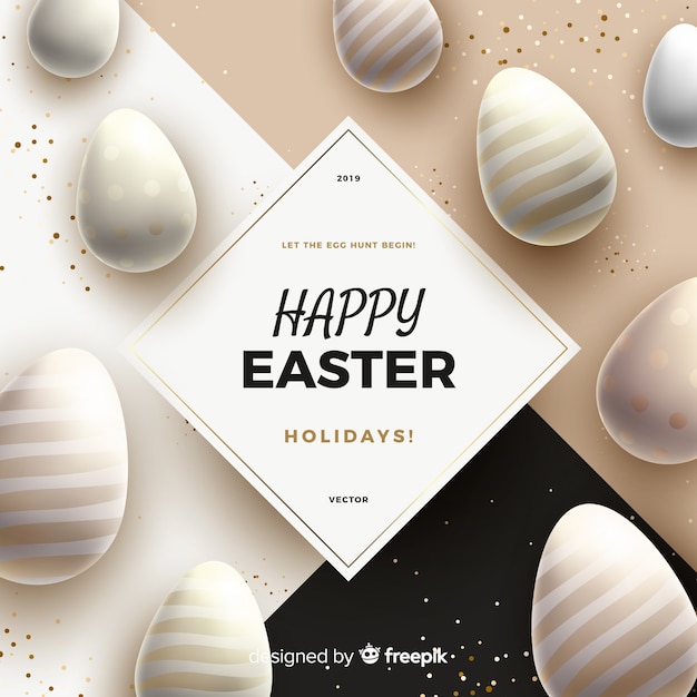 Free vector realistic happy easter day background