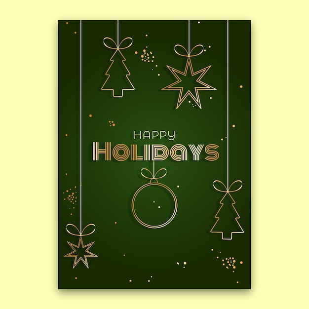 Free vector realistic happy holidays vertical poster template