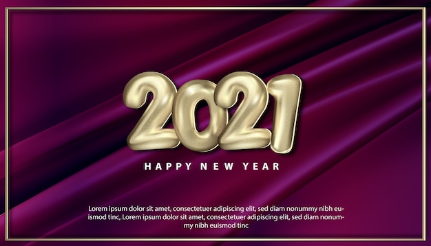 Free vector realistic happy new year 2021 gretting card