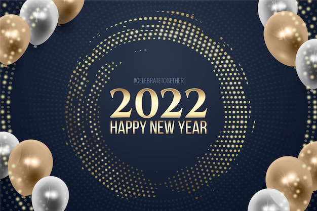 Realistic happy new year 2022 background