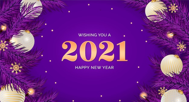 Realistic happy new year background