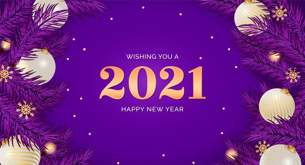 Realistic Happy New Year background