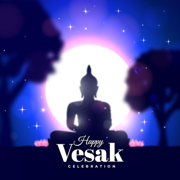 Free vector realistic happy vesak