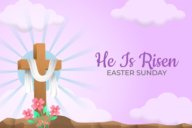 मुफ़्त वेक्टर realistic he is risen easter sunday illustration