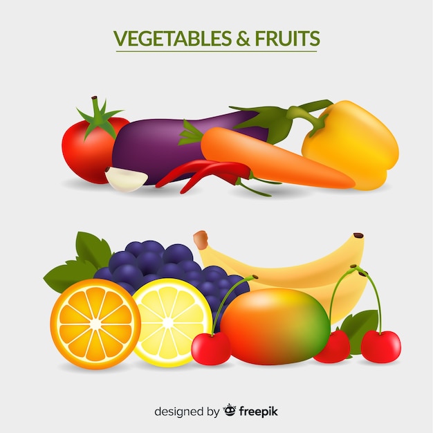 Free vector realistic healthy food background