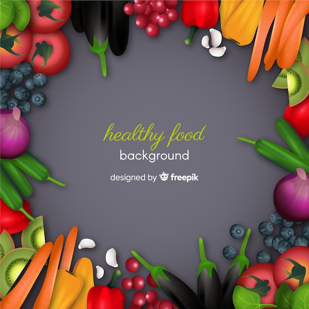 Realistic healthy food background