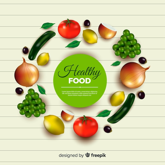 Free vector realistic healthy food background