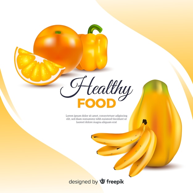 Free vector realistic healthy food background