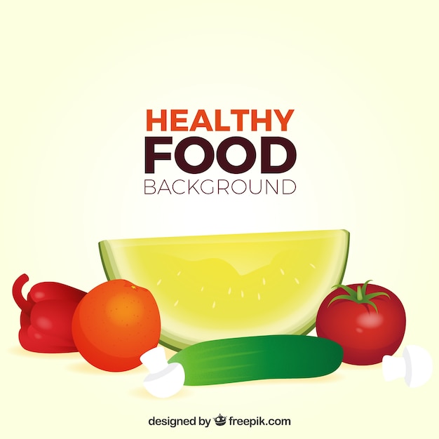 Realistic healthy food background