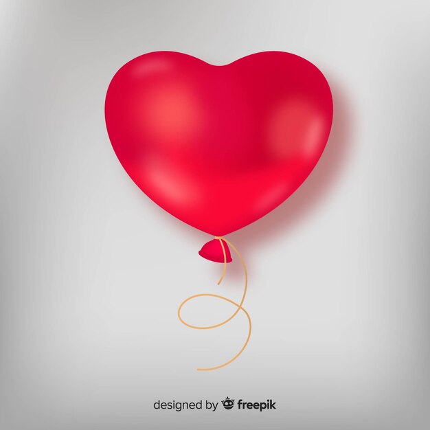 Realistic heart balloon background